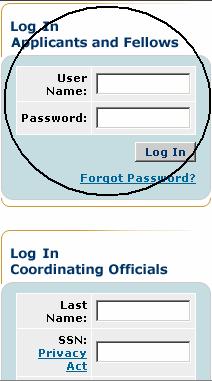 2.2 Logging In (only after Registration) Access the GRFP application by typing the following address into your browser address bar: http://www.fastlane.nsf.gov.