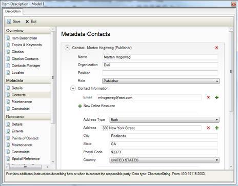 Metadata for ArcGIS Online Items Datasets Geoprocessing tools