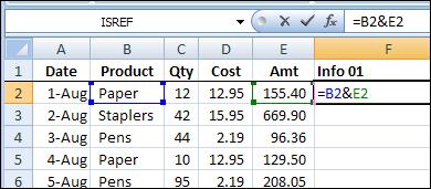 Combine Data You can combine cell values in Excel with the ampersand operator -- &.