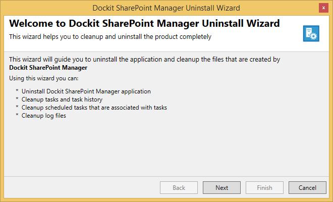How to uninstall Dockit SharePoint Manager?