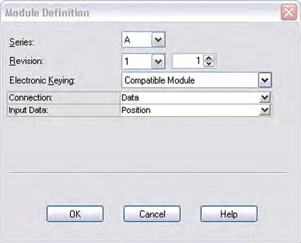 Chapter 6 Configuring the 842 E Encoder Using RSLogix 5000 Module Definition You do not have to change the default values.