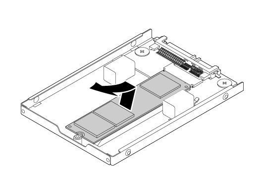 7. Slightly lift the M.2 solid-state drive and pull it out of the slot.