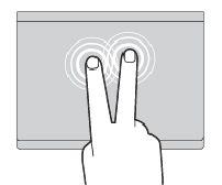 Two-finger tap Tap anywhere on the trackpad with two fingers to display a shortcut menu.