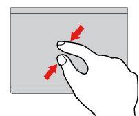 Put two fingers on the trackpad and move them farther apart to zoom in. The following touch gestures are supported only on the Windows 10 operating system.