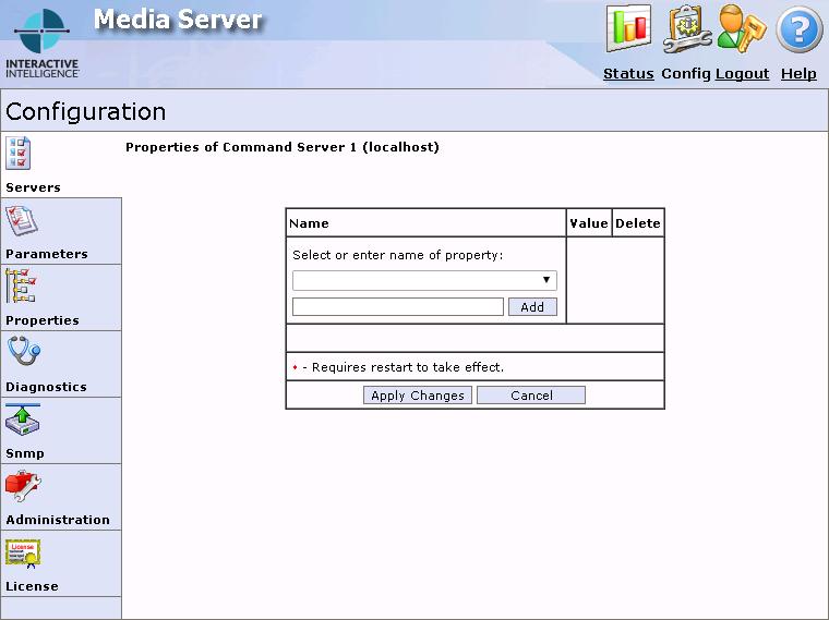 Field Properties Description Displays a page where you can specify properties for this connection between Interaction Media Server and the associated CIC server.