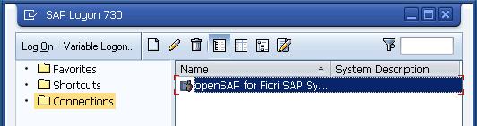 Double click the opensap for Fiori SAP System 3.