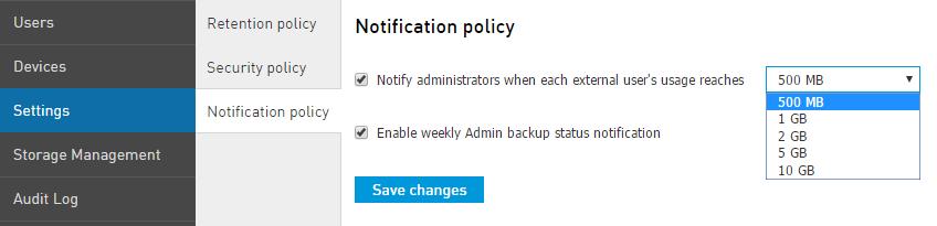 Storage usage notifications for external users External users are not chargeable. As such, they are allowed to consume storage from your company s storage pool.