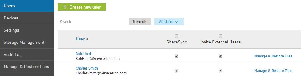 Create a ShareSync user for File Server Sync ShareSync File Server sync requires a ShareSync user account to authenticate to the cloud and sync/backup File Server content.