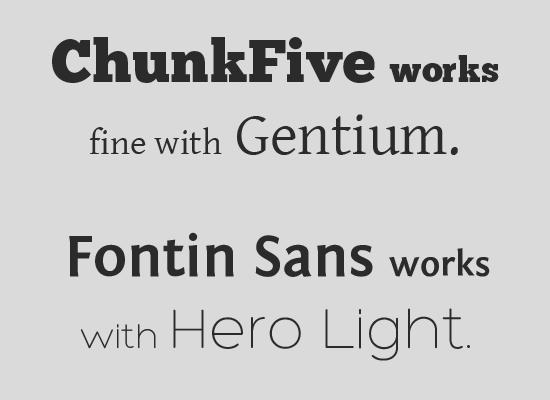 Structure The structure of a typeface plays a huge role in how it works with other typefaces. You either need to choose typefaces that have very, very similar structures, or very different structures.