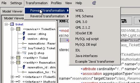 execute transformations available in the Transformations forward transformation menu (Figure