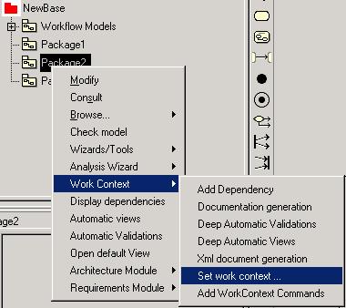 Figure 19: Set work context Select the Work context you want to