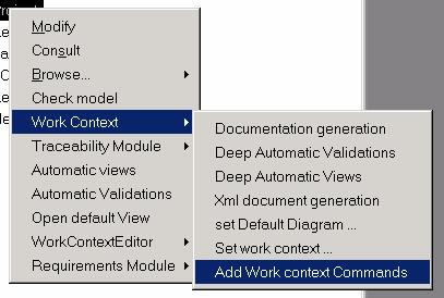 Figure 53: Work Context Add work context commands Figure 54: Work