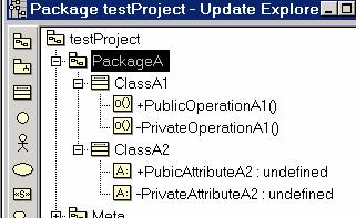 In your test project, add a package and two classes.