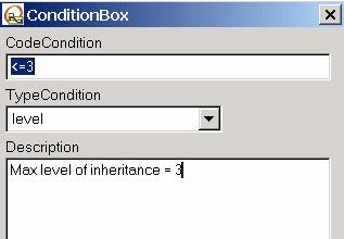 Select the Level type and enter this condition: Figure 80: Validation Parent classes