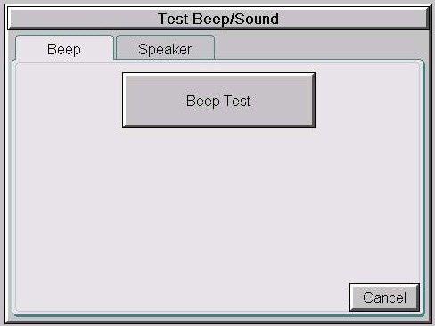 hapter - System Setup Screens Test Menu Test eep/sound The internal eeper can be tested from this system setup screen whether the eeper is enabled or disabled.