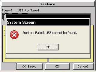 hapter - System Setup Screens 0 Memory Restore (cont d) Warning Messages: If the system memory does not have enough space to restore the selected memory size, then the message shown here will be