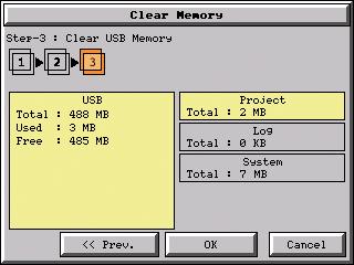 hapter - System Setup Screens Memory lear Memory (cont d) The data file(s)selected to clear are checked. If the data file is good, then the OK button can be pressed to start the clear procedure.