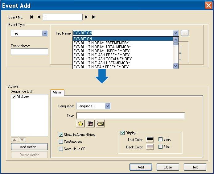 hapter - System Setup Screens System Setup Screens Enable Password (cont d) The Event dd dialog box will be displayed as shown.