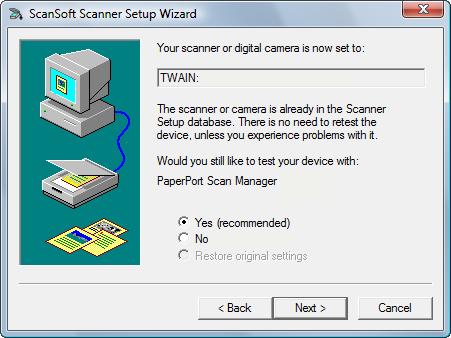 Select one of the options, such as Twain: Xerox DocuMate 510. 3. Click the Advanced setup button.
