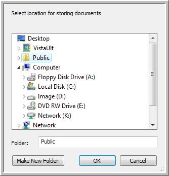 Scanning To Transfer Documents to a Server or Mapped Drive When selecting the storage location for scanned documents, you can select a local folder, or a folder on a server or mapped drive.