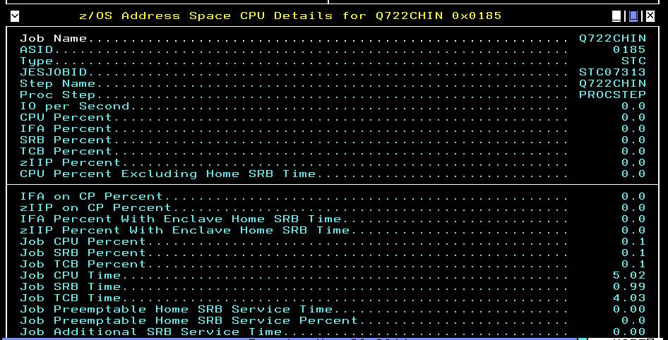 field Chan Init Active goes to the same z/os address space