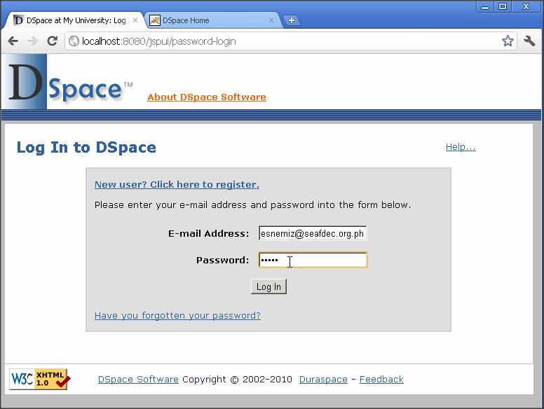 You can use this email id and password to login on DSpace administrator
