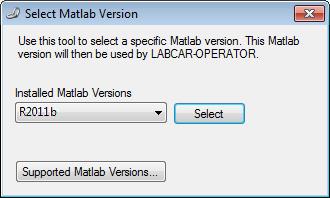 Installation ETAS To select the MATLAB version If you have installed several versions of Matlab/Simulink, you can specify the version to be used (in the integration of Simulink models).