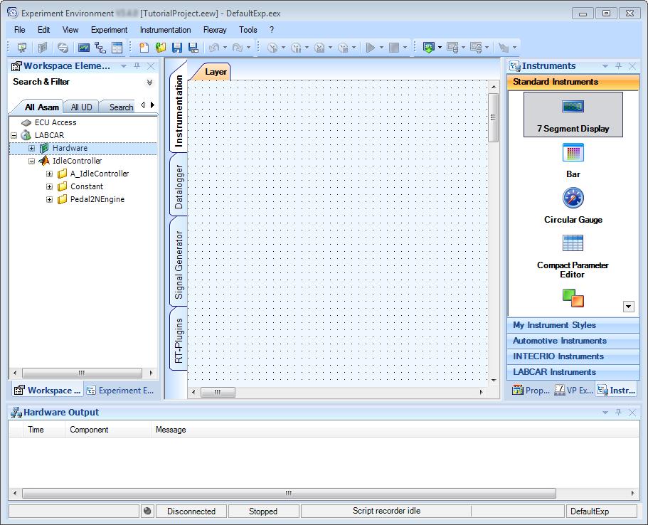ETAS Tutorial To start an experiment in ETAS EE Click the Open Experiment Environment icon. ETAS EE is launched and the experiment opened.