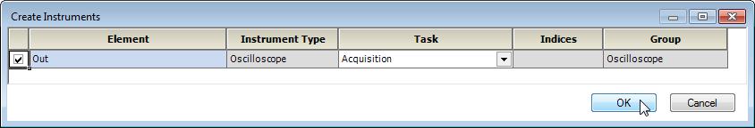ETAS Tutorial Select "Acquisition" as task to acquire the measure variable. Click OK. The measure variable is added to the oscilloscope.