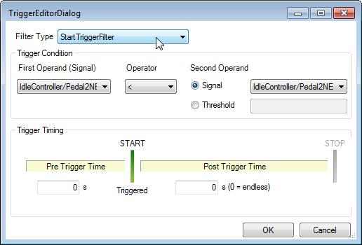 .. icon at the bottom right of the "Trigger Settings" field. The editor for trigger settings opens.