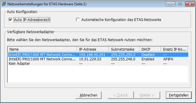 ETAS ETAS Network Manager 7. Click Finish. 8. Restart the ETAS software to make the changes become effective.