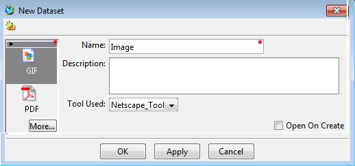 The image data is stored in GIF datasets. Create Image Datasets Select Folder.