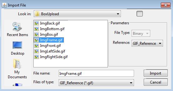 The image data consists of a series of GIF files. These are now loaded into the datasets.