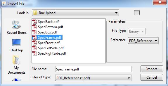 The specifications data consists of a series of PDF files. These are now loaded into the datasets.