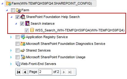 When Restoring SharePoint Foundation Help Search Type: Index files and Databases Description: Search instances
