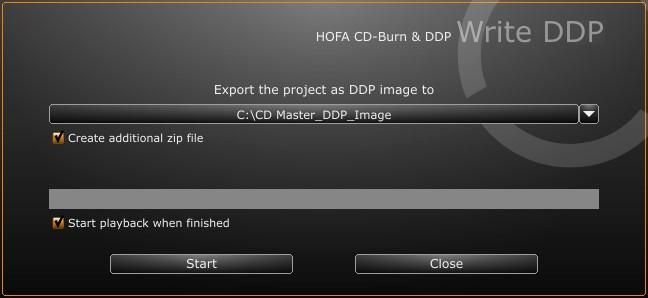 Burn CD To start burning the CD there is the following dialog window: In the select box "CD writer" you can select the device that should be used for burning the CD (if there is more than one in your