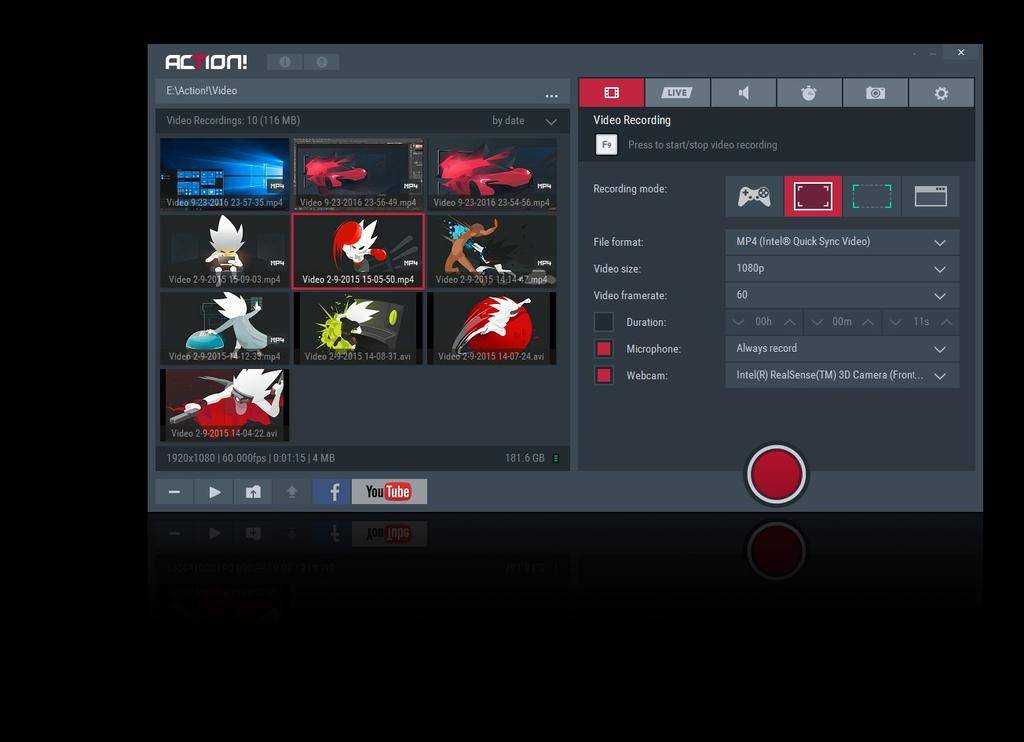 Action! Gameplay and screen recorder Thank you for choosing Action! product. Action! allows real-time recording/capture and live streaming of Windows desktop in a superb HD video quality. With Action!