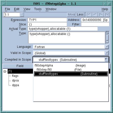 Variable Window Overview Type Field Changing a Variable or Element s Data Type: To change the data type that TotalView uses to format the variable, edit the text within the Type field.