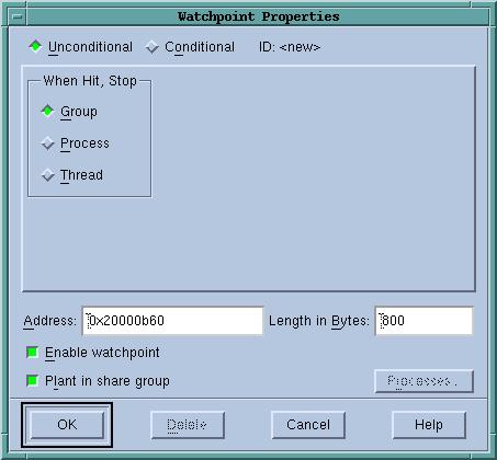 Tools Menu Commands Computer IRIX6 MIPS Constraints Watchpoints are implemented on IRIX 6.2 and later operating systems. These systems let you create approximately 100 watchpoints.