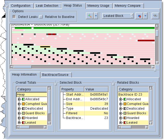 Heap Status Page Figure 116: A Filtered Graphical View Fit to width: Expand or compresses the display so that it fits within the top pane. Reset Zoom: Resets the display to its initial size.