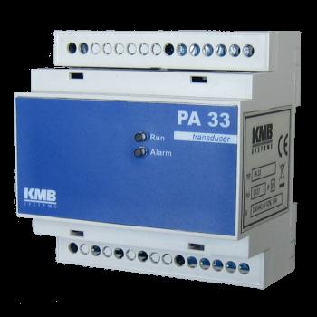 online docs PA 33 - single purpose (configurable) electric quantity converter Simple and robust design Measures and converts selected quantity to its outputs User can define the