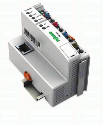 88 750-843 PLC - ETHERNET TCP/IP Programmable Controller 6-bit CPU RJ-45 ETHERNET ON LINK TxD/RxD ERROR USR A B 0 02 24V 0V + + C D Status voltage supply -System -Power jumper contacts Data contacts
