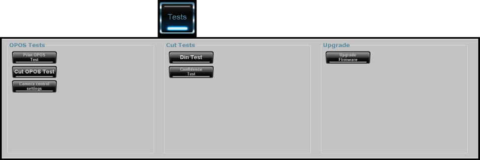 4.2.5 Test menu 4.2.6 Customize menu This button is to print out an OPOS test sheet. Acrobat reader opens a file that can be printed with a standard A4 desktop printer.