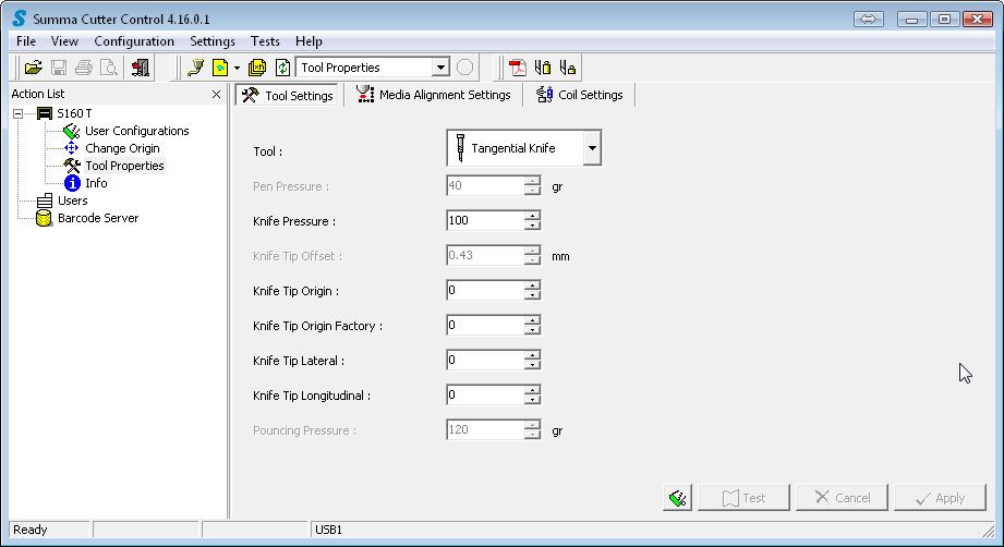 3 Tool properties The tool parameters give a quick overview of the most important tool parameter.