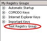 Once opened, the 'My Registry Groups' window enables administrators to define new registry groups and registry keys, edit and delete registry groups and registry keys.