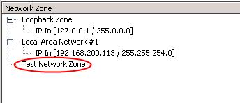 Type a name that relatively describes the Network Zone being created. 3. Click OK to confirm the zone name.