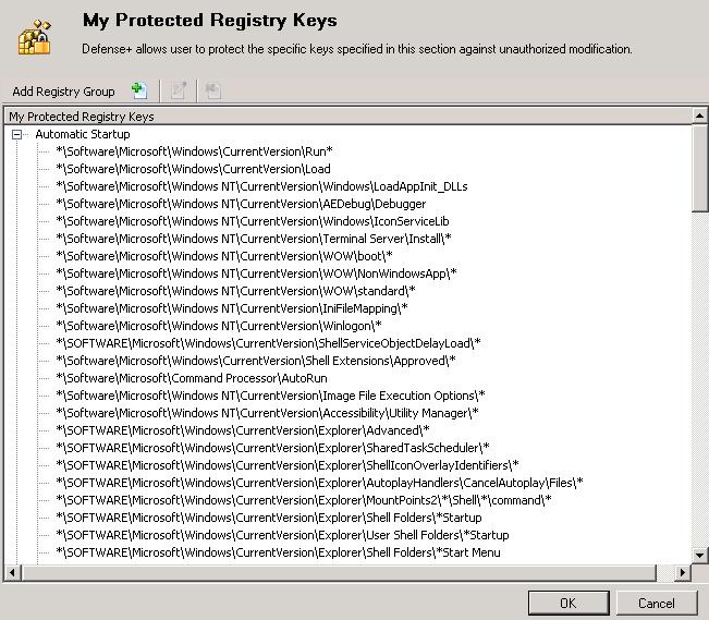 To add an existing Registry Group Click the button to display the list of existing groups.