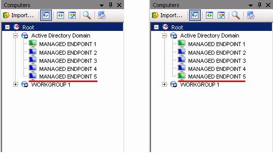 Managed but Agent not installed Managed. Agent installed and connected Then Comodo security products can be installed and tasks can be deployed on them.