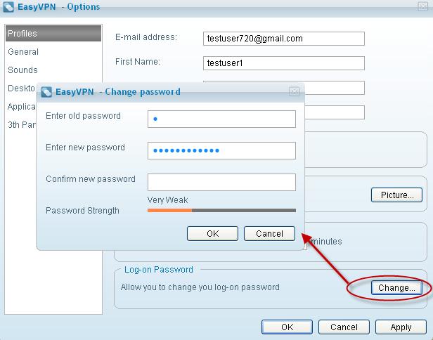 Type your password specified during registration in the 'Enter old password' text box. Type your new password in 'Enter new password' text box.