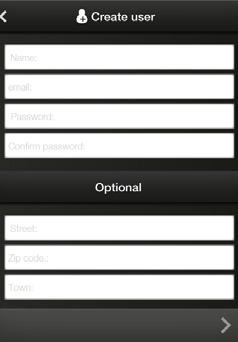 danalock App: Create user prpfile Create user profile You will be forwarded to the Create User Page.